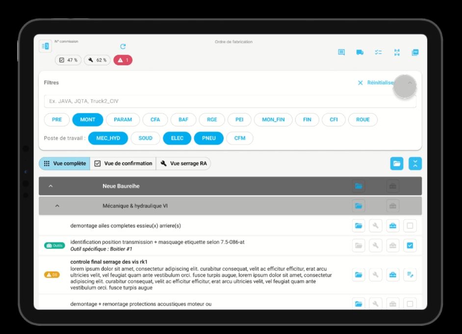 OF digitalisé - Aperçu sur tablette
